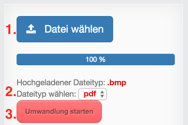 Anleitung BMP Dateien online in PDF konvertieren